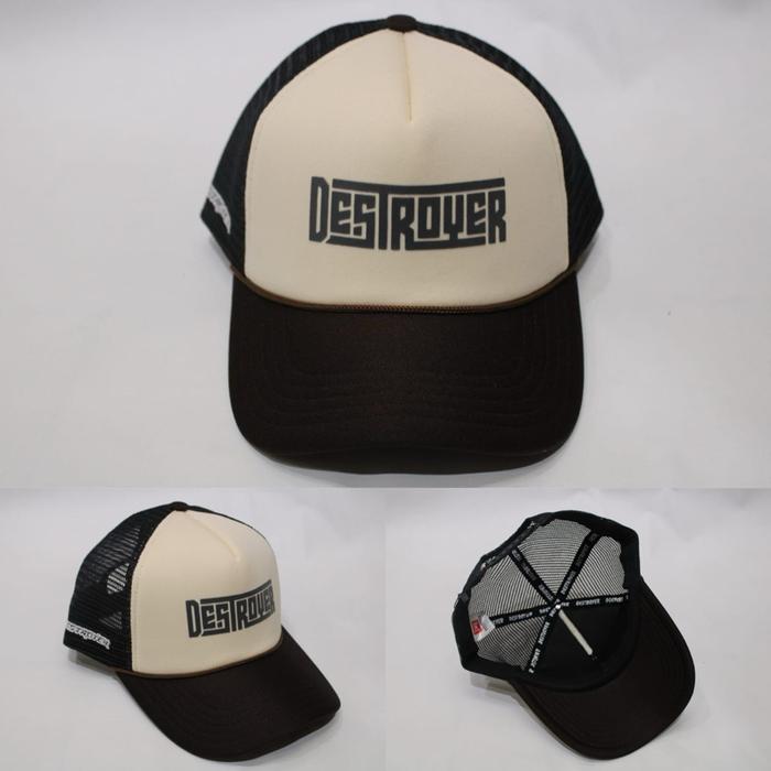 Destroyer Topi Jaring Keren Unisex Pria Bahan Poliester M motto Ventilasi Korea Sablon Plastisol Adj