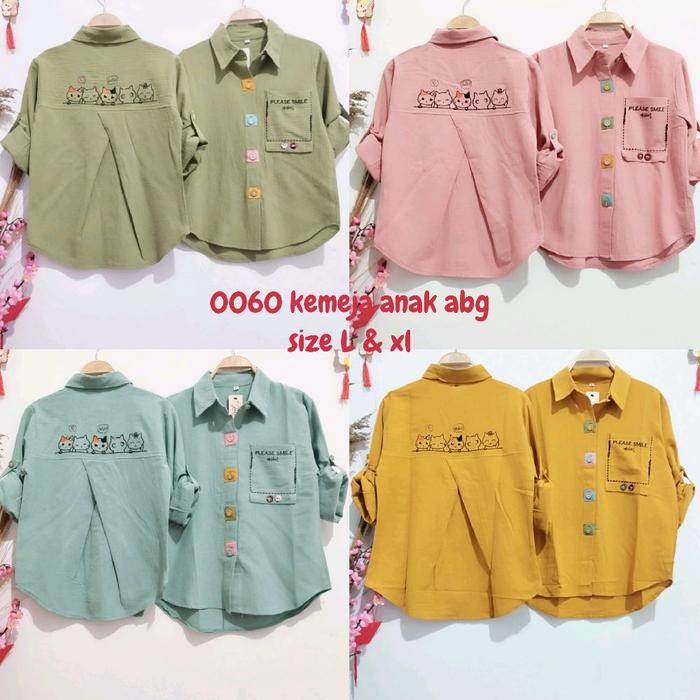 Gstyle Kemeja Linen Anak ABG Wayfansix Lubana Kemeja Korea Kerja Atasan Wanita Bordir Mix Model Baju