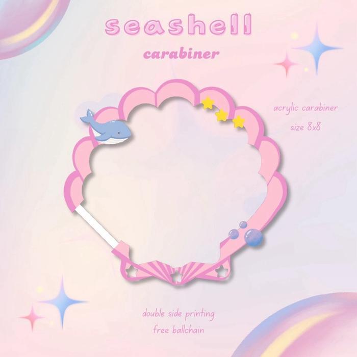 Seashell carabiner || acrylic carabiner
