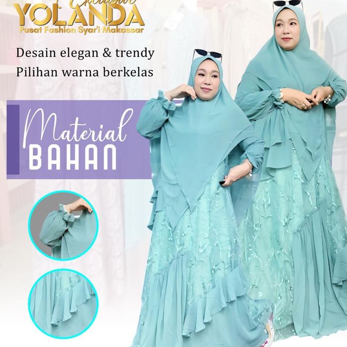Gamis Yolanda syar’i premium ada 3 warna