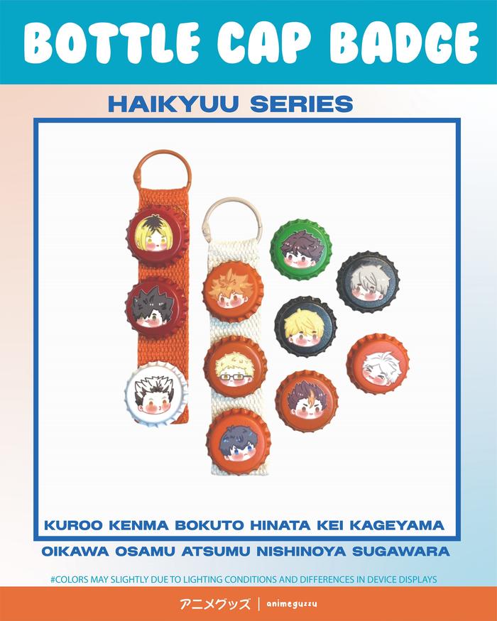 ANIMEGUZZU BOTTLE CAP BUTTON PIN HAIKYUU SERIES - PIN BOTTLE