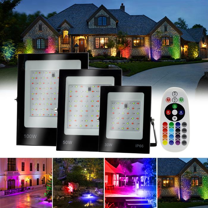 RGB Floodlight 30W 50W 100W AC220V Garden Lighting Floodlight