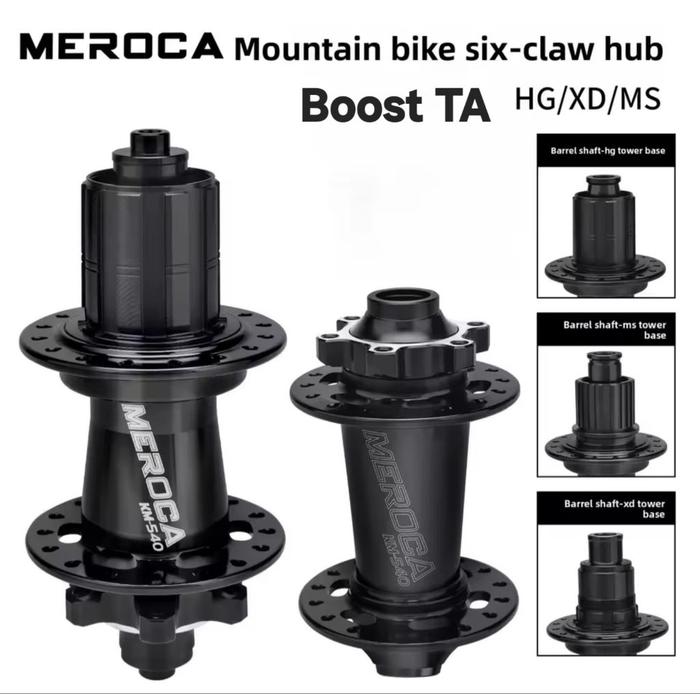 Meroca KM-540 Hub Freehub TA Boost 32 Hole HG XD Microspline 15x110mm 12x 148mm Thru Axle Hub Sepeda
