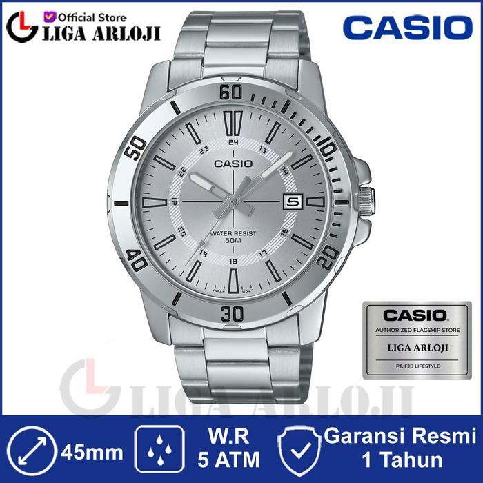 CASIO MTP-VD01D-7CVUDF Jam Tangan Pria Analog Tali Stainless MTPVD01D MTP-VD01D-7C