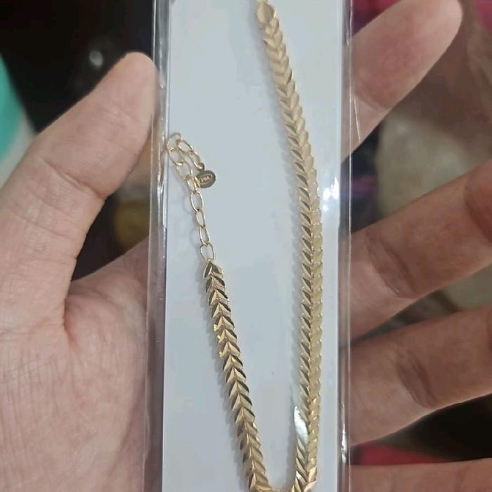 Gelang rantai sisik naga emas asli 375 ubs putih kuning gold 17 cm ubs