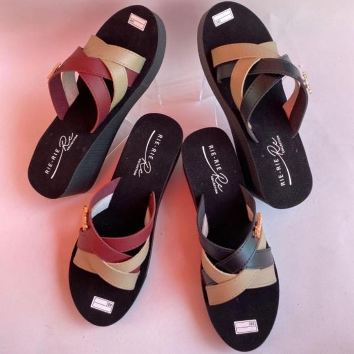 Wedges Spon Wanita Chanel / Sandal Wedges Wanita Kombinasi