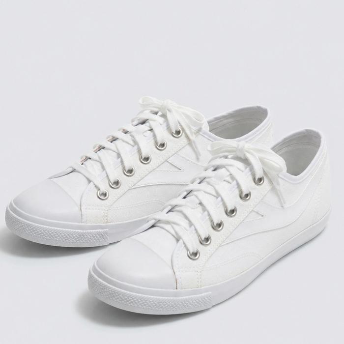GUTEN INC - Sepatu Sneakers Canvas Pria Wanita Putih Polos Original / Casual Shoes Low Cut White