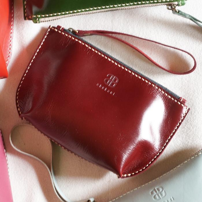 New ABEKANI LEATHER Pouch Kulit Wanita Terbuat Dari Kulit Sapi Asli Ukuran 22 cm x 13 cm Ketebalan 3