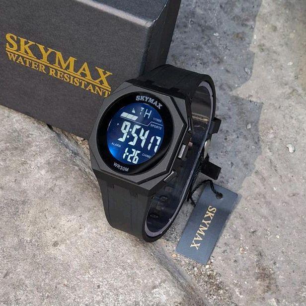 Skymax Digital Watch Tahan Air WR50M dengan Tampilan Digital dan Desain Sporty