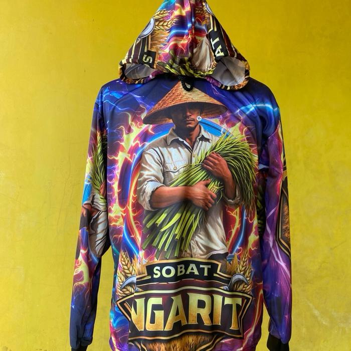 Kaos Jersey pertanian full printing sobat ngarit ojek gabah combine