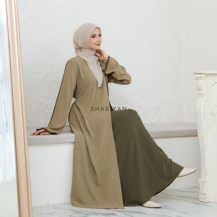SALE SHABIYAN 474 GAMIS PEREMPUAN POLOS KOMBINASI CRINKLE AIR FLOW | PRISKI DSK4