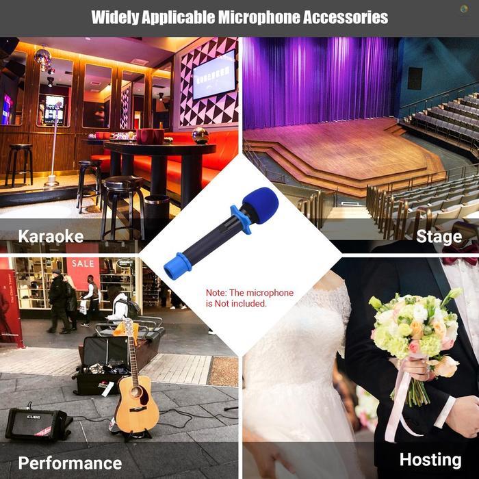 Set Ring + Busa Mic Karaoke Mic Holder Silikon Mikrofon Wireless Gelang Mic Cover Pelindung Mikrofon