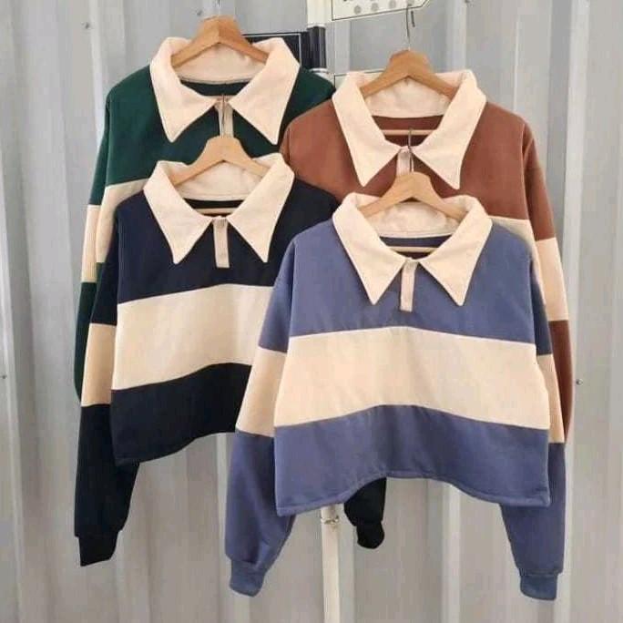 SWEATER CROP STRIP SWEATER CROP WANITA