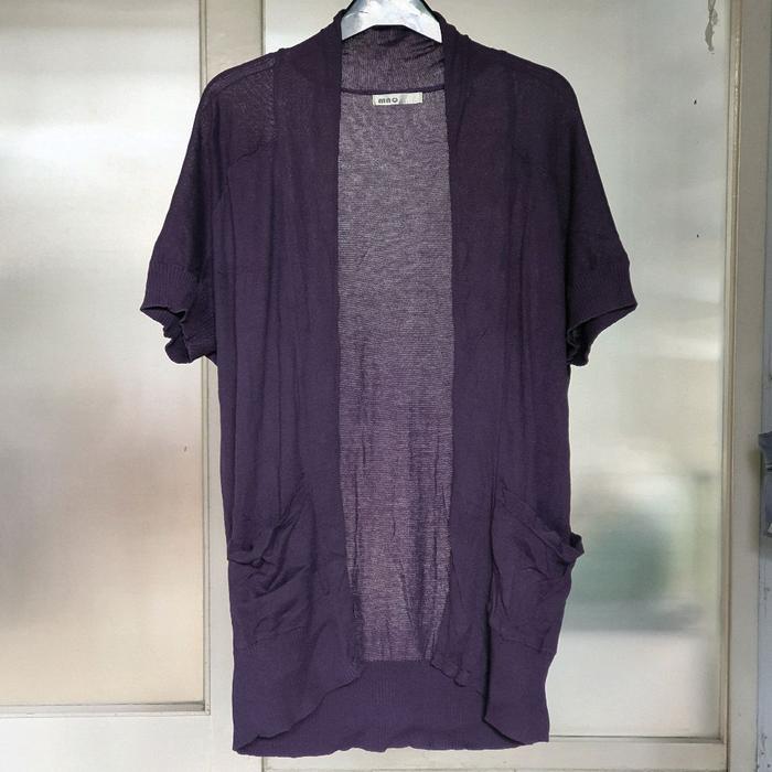 X baju wanita outer luaran cardigan cewek rajut knit mnq ungu preloved seken Knitwear Atasan Kardiga