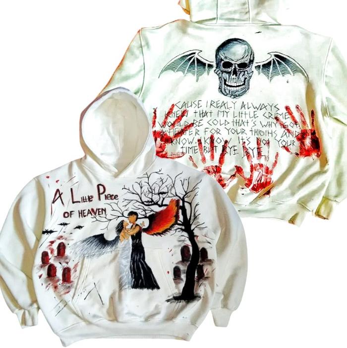 Pre-order Hoodie Handpainted Avenged Sevenfold - a little piece of heaven Limited Edition 1/1 item U