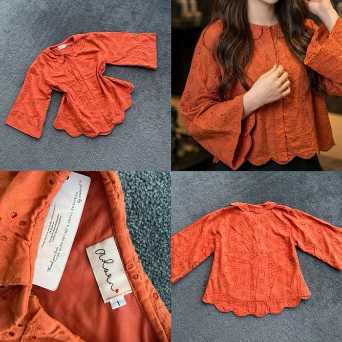 Atasan blouse katbol coklat bata