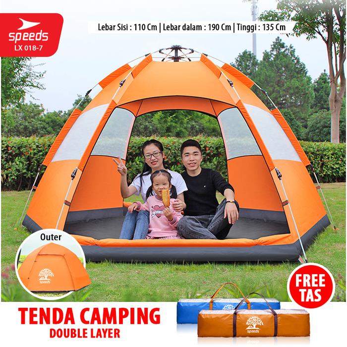 TENDA CAMPING DAN KEMAH 018--7 TENDA BESAR SPEEDS MUAT 4-5ORANG