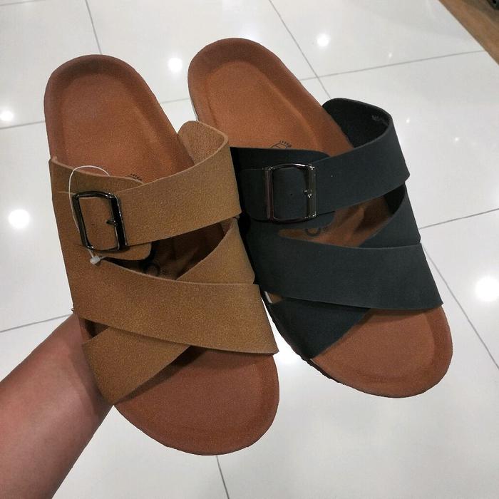 Sandal Pria Fladeo Bahan Sintetis Sol PVC Ukuran 39-44 Nyaman Digunakan untuk Aktivitas Sehari-hari