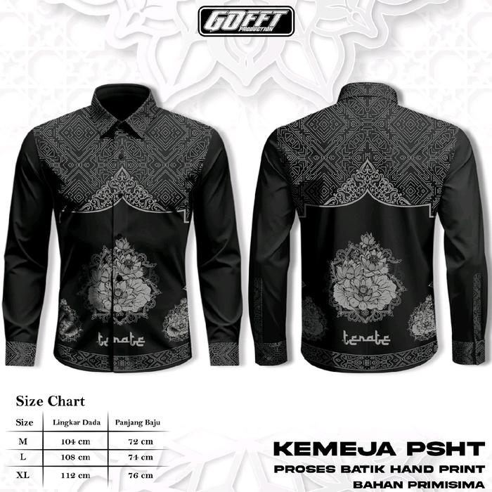 Kaos Distro PSHT Batik Primisima Terbaru Motif Bunga Hem Terate - Pria, Surfing, Baju, Wanita, Keren