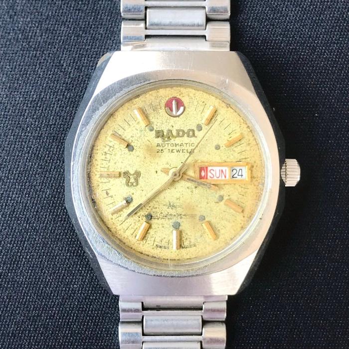 RADO DELUXE 990 AUTOMATIC DOBLE POWER Jam Tangan Pria Original Swiss Vintage dengan Dial Hitam dan I