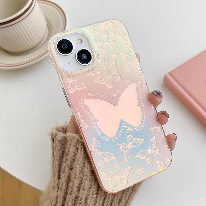 Butterfly Hologram Case For Iphone 7 8 SE PLUS 11 12 13 14 15 PRO MAX Casing Holo 3D 2 3 2022 2023 2