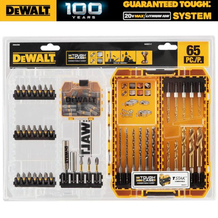 Dewalt DWACS65 65pcs Drill Driver Bit Accessories Set With Tough Medium Case DEWALT Power Tool Acces