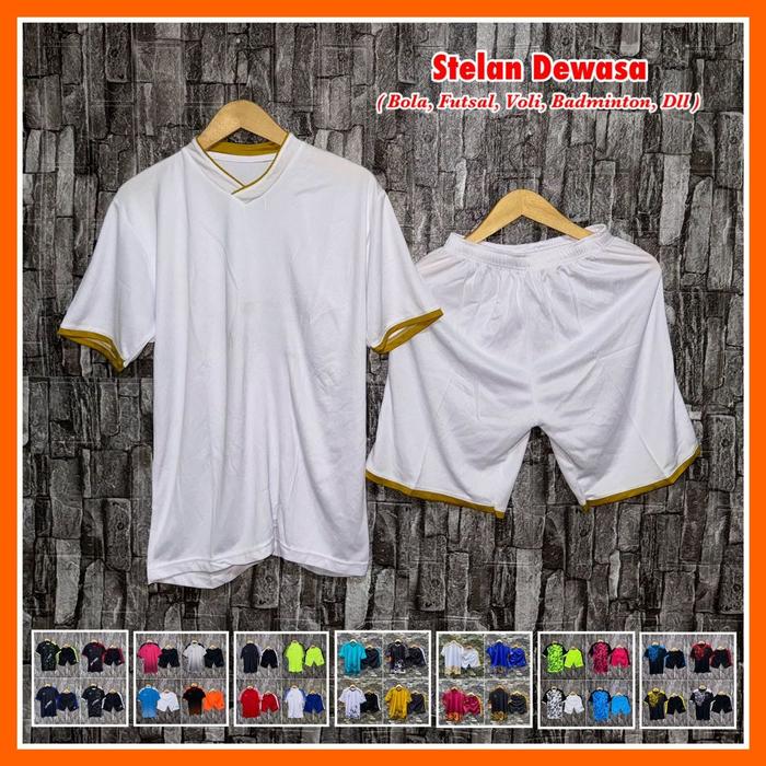 ( COD ) STELAN FUTSAL DEWASA POLOS / BAJU BOLA DEWASA PUTIH POLOS / JERSEY POLOS DEWASA