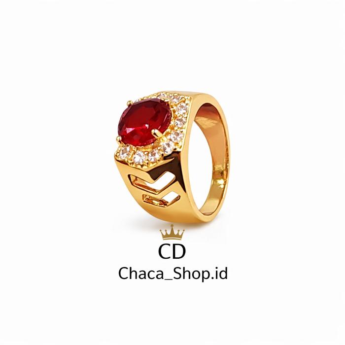 Cincin Batu Akik Pria TITANIUM Premium| Cincin Emas Gold