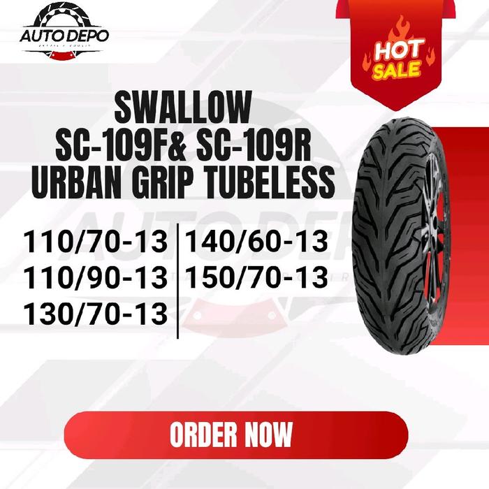 SWALLOW SC-109F & SC-109R URBAN GRIP TUBELESS RING 13 Motorcycle