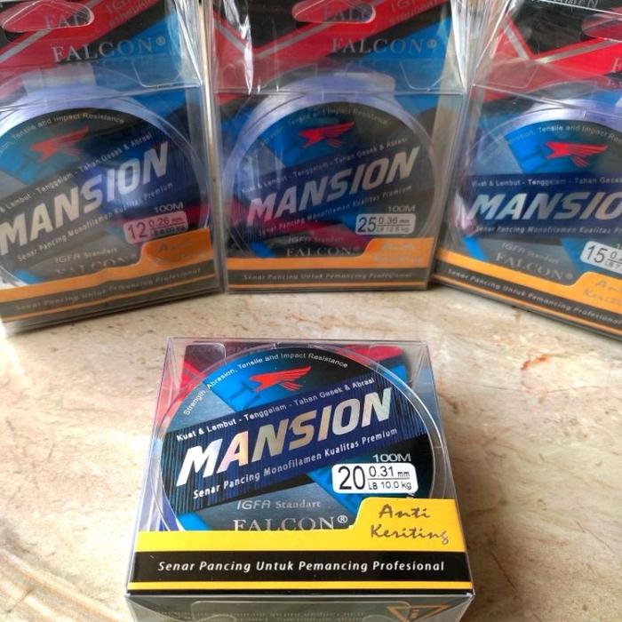 Falcon Senar Pancing Mansion 100M Anti Keriting untuk Pemancingan Profesional di Air Tawar dan Asin