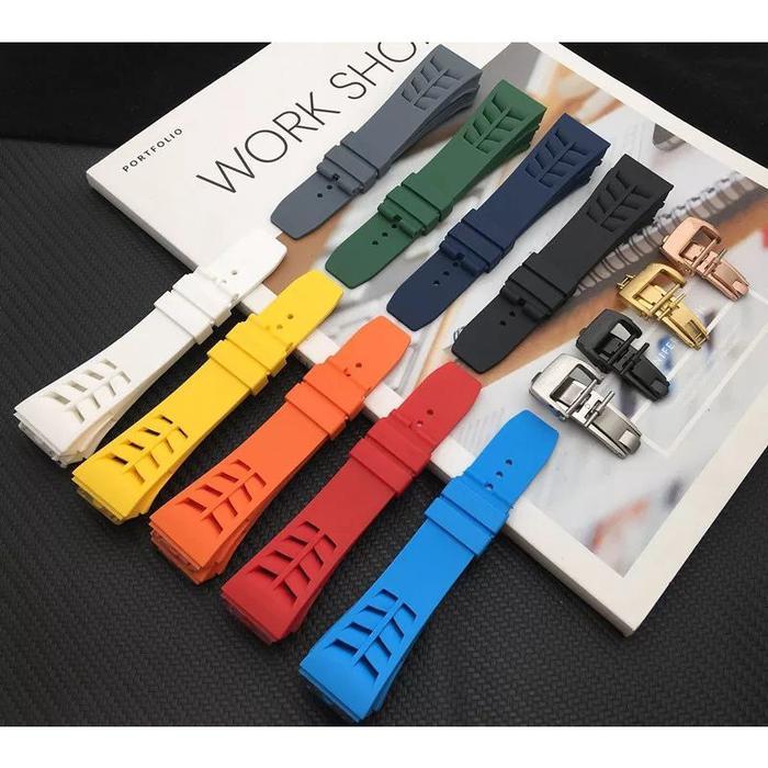 STRAP-TALI JAM TANGAN RM-RICHARD MILLE RUBBER PRIA BAUT Murah