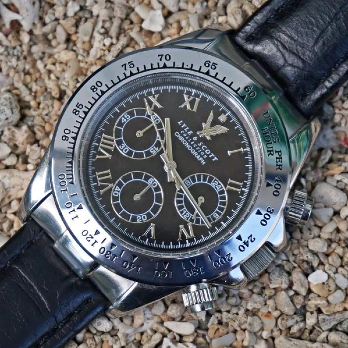 Jam tangan langka Lyle and Scott Chronograph pria second