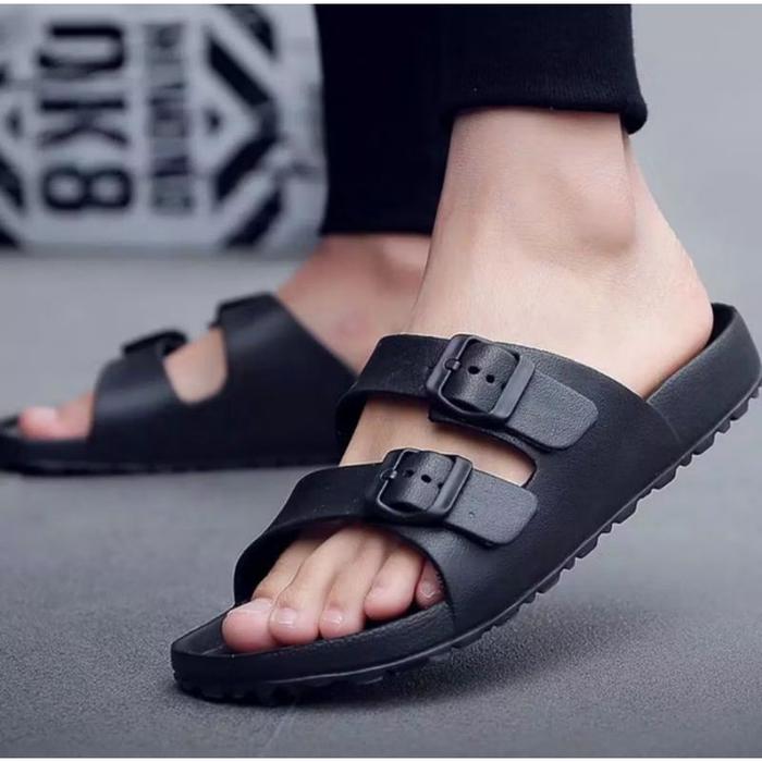 Sandal Strap 2 Fladeo Pria Wanita Sandal Gesper Karet Eva