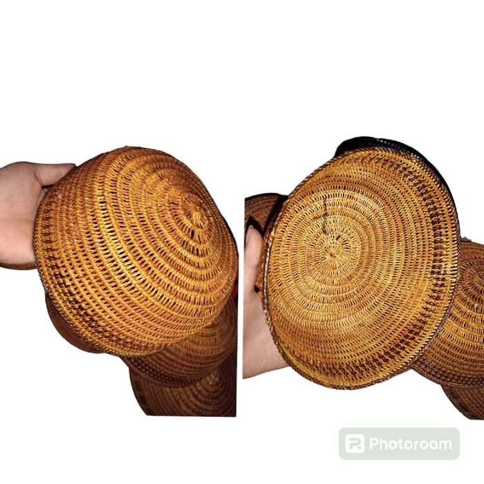 peci rotan gorontalo bulat  dan lonjong