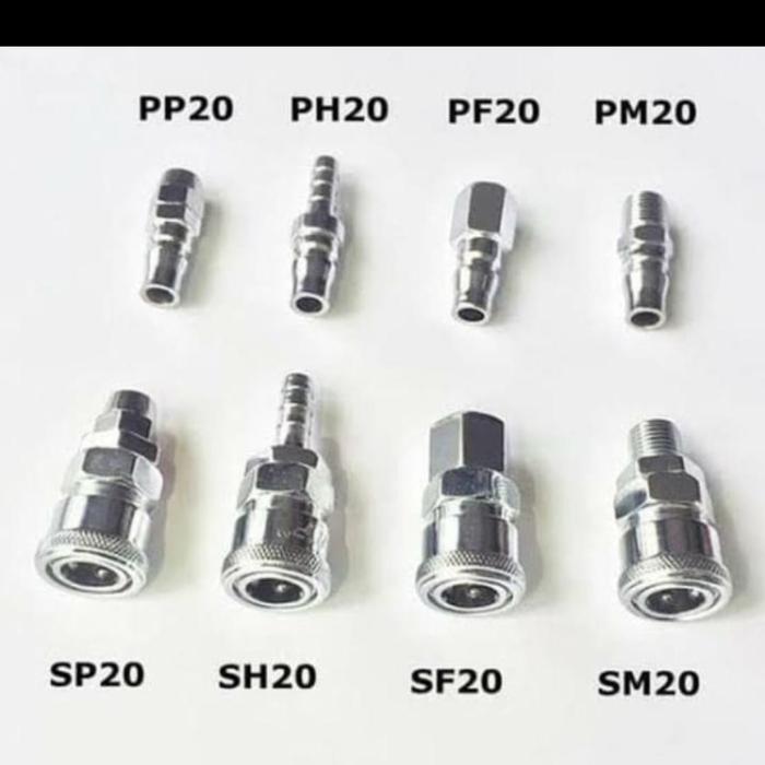 Quick Coupler / Plug Sambungan Selang Kompresor Angin Nepel Kopler #20