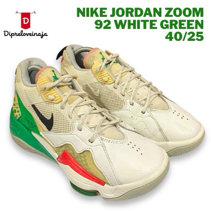 NIKE JORDAN ZOOM WHITE GREEN SIZE 40 INSOLE 25 PRELOVED/SECOND/BEKAS
