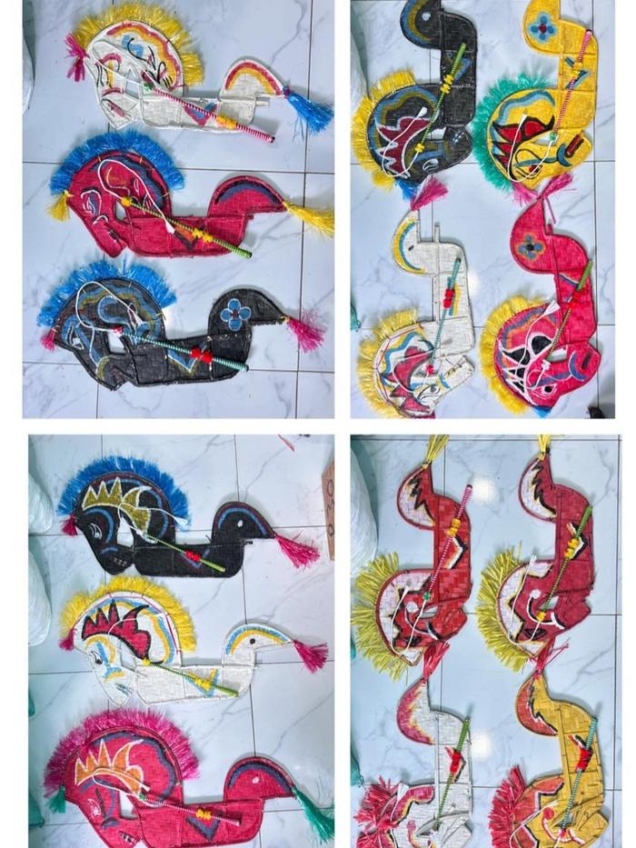 Mainan Tradisional Kuda Lumping Besar, Tanggung, Kecil Bonus pecut Lidi
