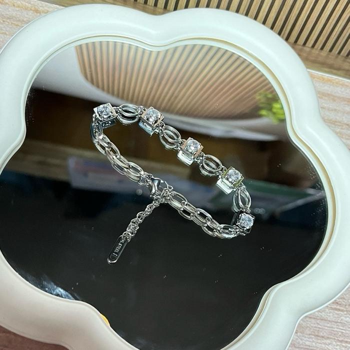 Gelang Titanium permata Silver