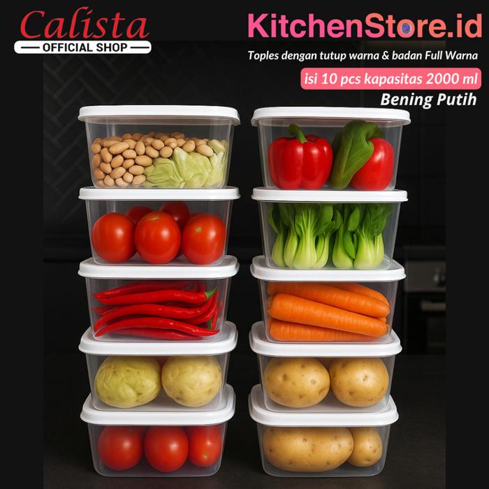 FOOD KONTAINER TOPLES PLASTIK BENING CALISTA RUMOI 12PCS TOPLES KULKAS TEMPAT KOTAK WADAH BOX PENYIM