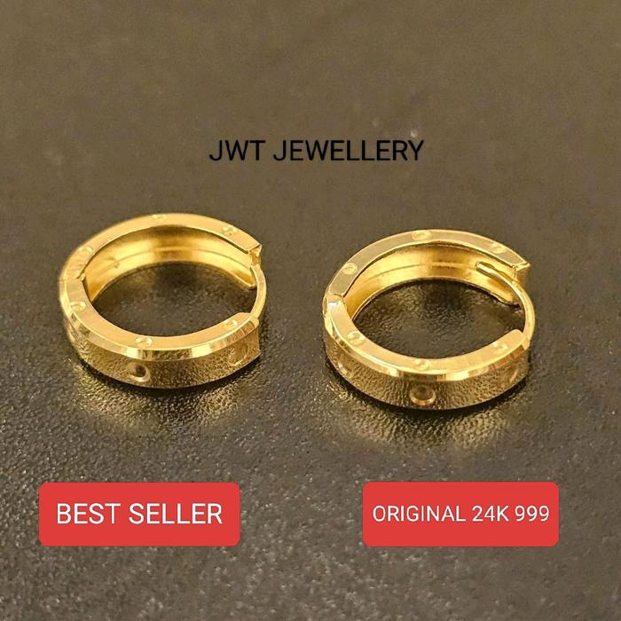 ANTING GIWANG JEPIT HOOP EMAS 24K 24 karat 99.9