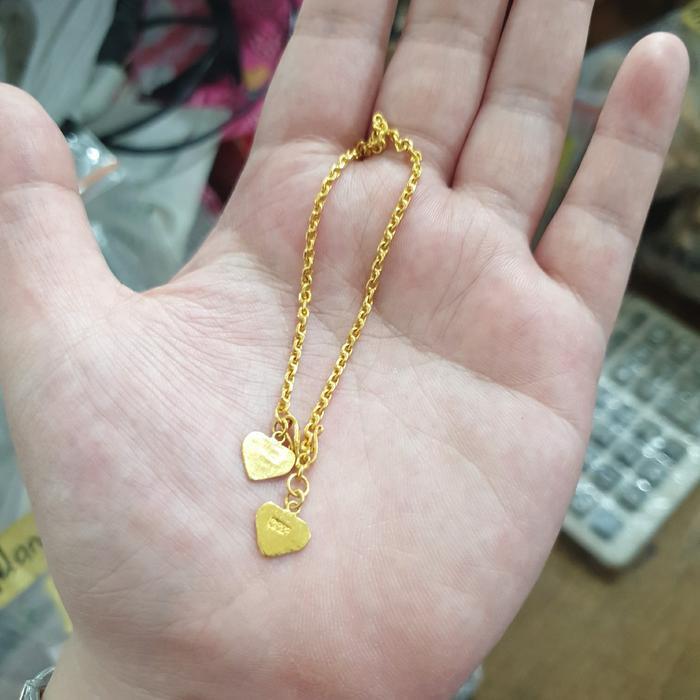 GELANG RANTAI 18CM 18 CM EMAS ASLI 99% 990 24K 24 KARAT 24KARAT