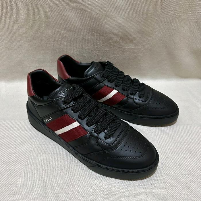 Bally Rebby Leather Sneakers Black Red Original Authentic 100% - Sepatu Pria