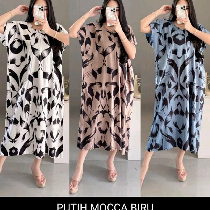 5 pcs Baju Daster Ball Putih Mocca Biru Motif Elegan untuk Keseharian Anda