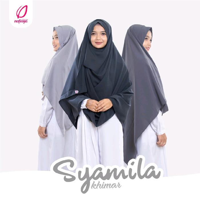Nafeeya Pashmina Instan Nonpet Syakila Khimar Hijab Syari Jumbo - Matt Wolfis Premium Grade A - Musl