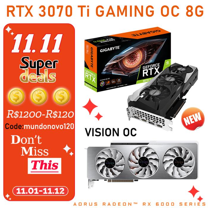 RTX 3070 Ti GPU Gigabyte RTX 3070 Ti GAMING OC 8G GDDR6X Graphics