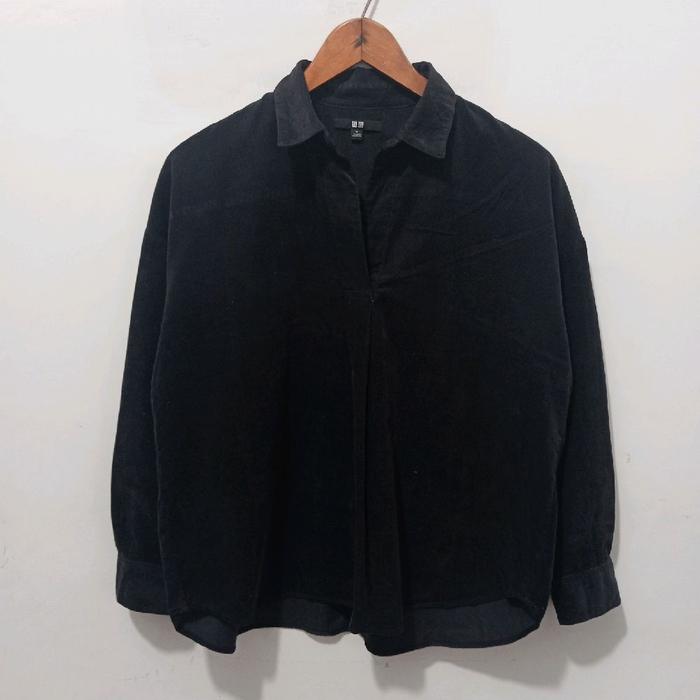 uniqlo corduroy skipper blouse wanita