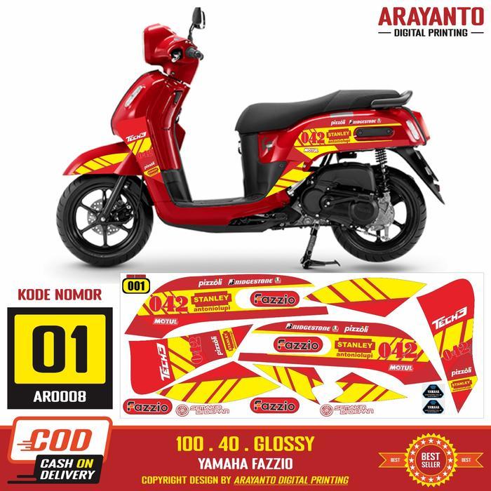Stiker Striping Yamaha Fazzio Variasi Decal Grafis AR0008 Doff/Glossy
