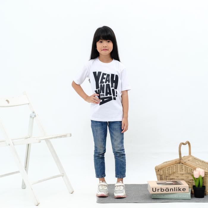 LITTLE ZOLAQU - Kaos Anak BAGGY SIZE Unisex 0-6 Tahun Premium Cotton Combed 30s - WHITE YEAH