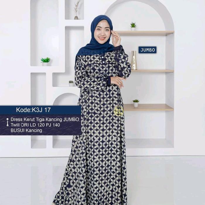 GAMIS TWILL ORI ELZHAF MOTIF TERBARU DRESS MUSLIM MOTIF