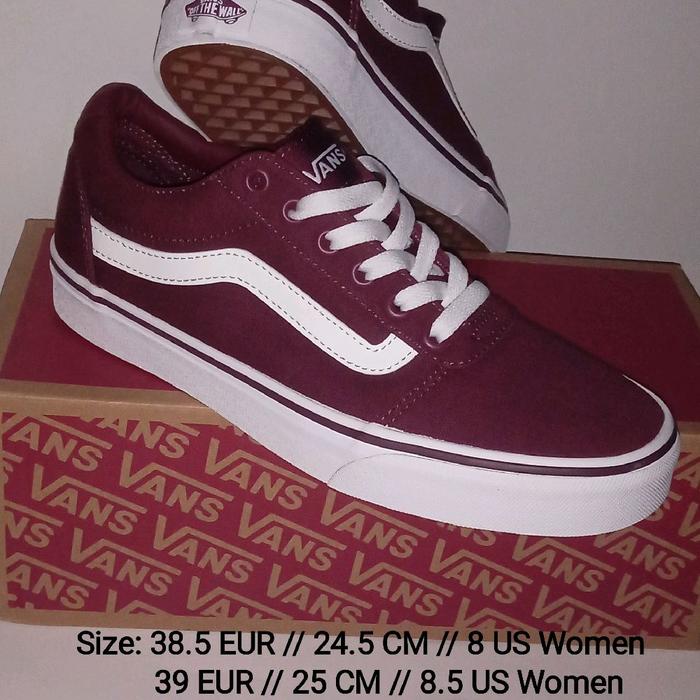 Sepatu Vans Old Skool Ward Burgundy Classic Original OG Port Royale size 38.5 39 Vietnam HF Red Mera
